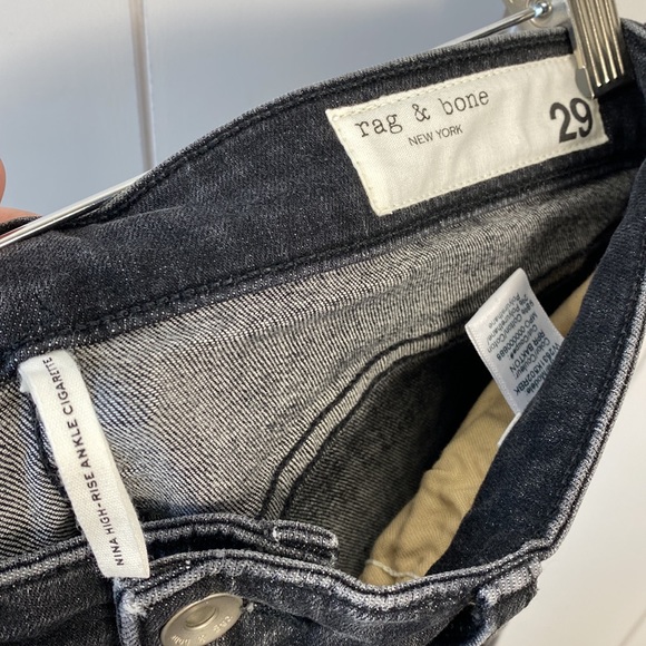 rag & bone Nina High-rise Ankle Cigarette Repair Jeans In Repair Bakton size 29 - Picture 5 of 13